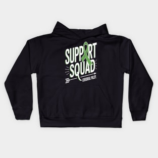 Support Squad Cerebral Palsy Awareness CP Green Ribbon Kids Hoodie